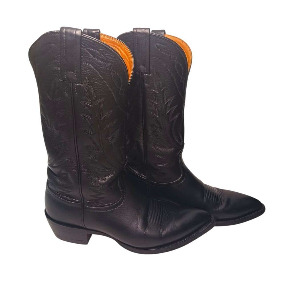 Nocona Boots Women's Size 8 B Black 7501 Leather Western Cowboy Embroidered USA